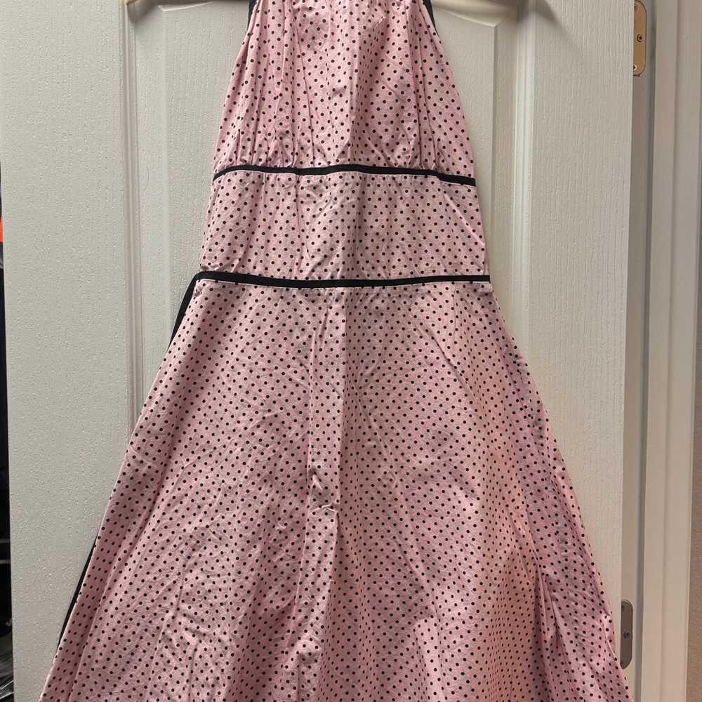Pink Polka Dot Halter Dress